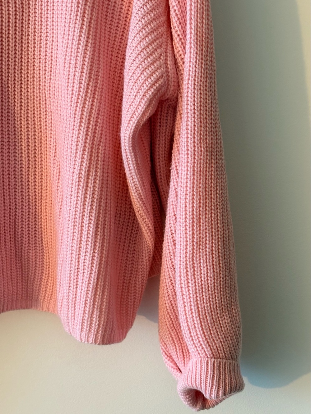 Pink Chunky Ribbed Knit Sweater One Size - Picture 2 of 6